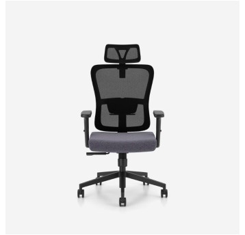 Fotel biurowy NOWY STYL TROFI tkanina kol. szary oparcie siatka, z zagłówkiem [TROFI SWIVEL CHAIR MESH HRT (BA-FX01 SE-LAR98 PACK-UA)]