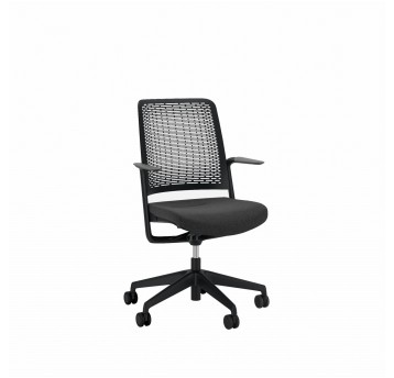 Fotel biurowy NOWY STYL WITH ME tkanina, siatka kol. czarny [ME-WM BA-G SE-CSE14 ARF-G/GR GL-STD TS36-G ESH60-G PACK-A1]