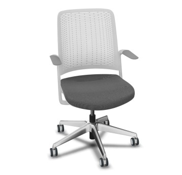 Fotel biurowy NOWY STYL WITH ME tkanina, siatka kol. szary [ME-WM BA-G SE-CSE13 ARF-G/GR GL-STD TS36-G ESH60-G PACK-A1]
