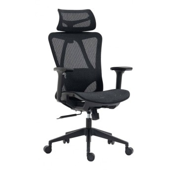 Fotel biurowy OFFICE PRODUCTS EGINA pianka kol. czarny z regulowanym zagłówkiem [23023721-05]