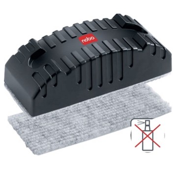 Gąbka filcowa do tablic magnetycznych suchościeralnych 135 x 55 x 45mm NOBO kol. czarny na wymienne wkłady [34533421]