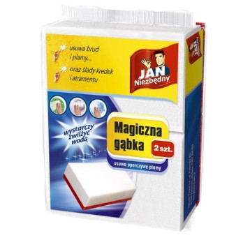 Gąbka magiczna 10 x 6,5 x 2,5cm JAN NIEZBĘDNY kol. biały melanina 2 szt.