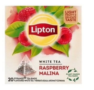 Herbata ekspresowa biała LIPTON Raspberry (malina) torebka piramidka 20 szt.