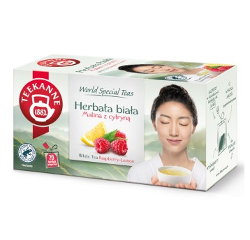 Herbata ekspresowa biała TEEKANNE WORLD SPECIAL TEAS Malina z Cytryną torebka koperta 20 szt.