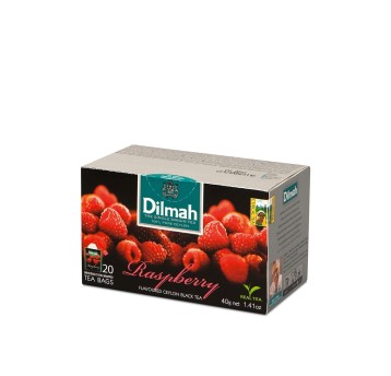 Herbata ekspresowa czarna DILMAH Raspberry (malina) torebka z zawieszką 20 szt.
