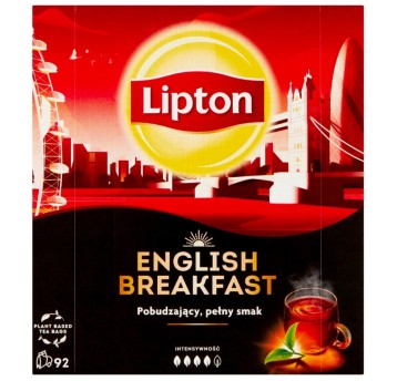 Herbata ekspresowa czarna LIPTON English Breakfast torebka z zawieszką 92 szt.