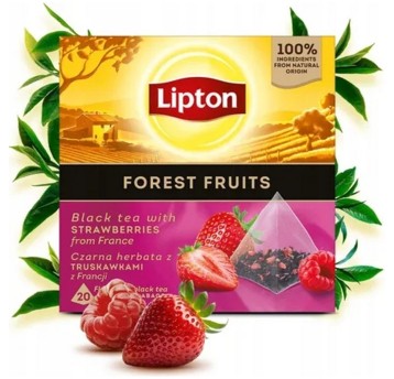 Herbata ekspresowa czarna LIPTON Forest Fruit (owoce leśne) torebka piramidka 20 szt.