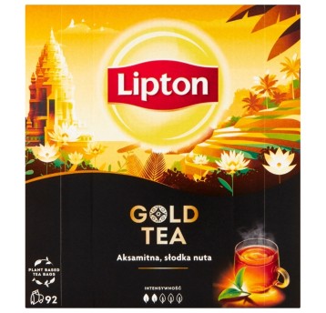 Herbata ekspresowa czarna LIPTON Gold Tea torebka z zawieszką 92 szt.