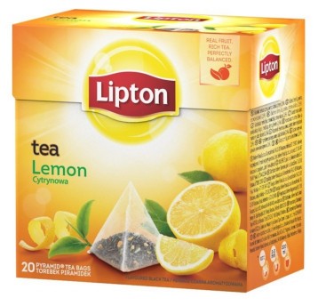 Herbata ekspresowa czarna LIPTON Lemon (cytryna) torebka piramidka 20 szt.