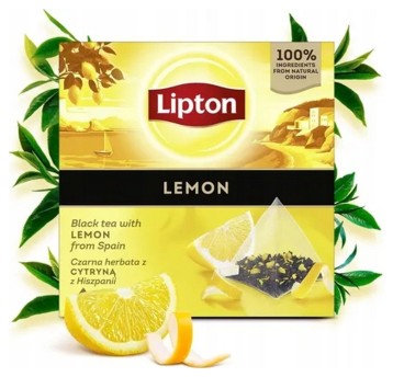 Herbata ekspresowa czarna LIPTON Lemon (cytryna) torebka piramidka 20 szt.
