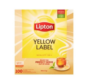 Herbata ekspresowa czarna LIPTON YELLOW LABEL torebka z zawieszką 100 szt.