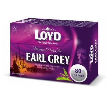 Herbata ekspresowa czarna LOYD TEA Earl Grey torebka bez zawieszki 80 szt.