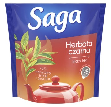 Herbata ekspresowa czarna SAGA torebka bez zawieszki 75 szt.
