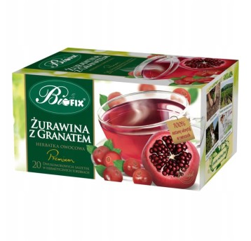 Herbata ekspresowa owocowa BIFIX PREMIUM Żurawina z granatem (żurawina, granat) torebka koperta 20 szt.