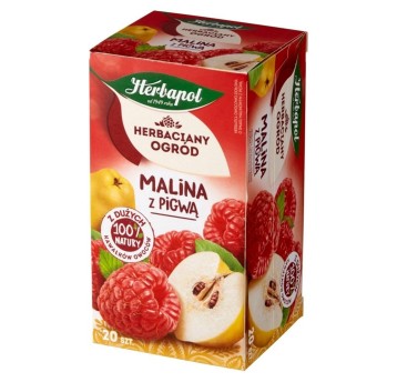 Herbata ekspresowa owocowa HERBAPOL HERBACIANY OGRÓD Malina i pigwa (malina, pigwa) torebka bez zawieszki 20 szt.