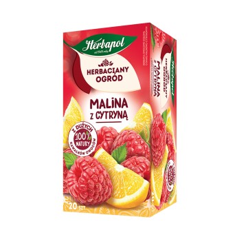 Herbata ekspresowa owocowa HERBAPOL HERBACIANY OGRÓD Malina z Cytryną (malina, cytryna) torebka bez zawieszki 20 szt.