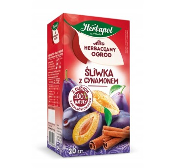 Herbata ekspresowa owocowa HERBAPOL HERBACIANY OGRÓD Śliwka z cynamonem (śliwka, cynamon) torebka bez zawieszki 20 szt.