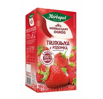 Herbata ekspresowa owocowa HERBAPOL HERBACIANY OGRÓD Truskawka z poziomką (truskawka, poziomka) torebka bez zawieszki 20 szt.