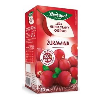 Herbata ekspresowa owocowa HERBAPOL HERBACIANY OGRÓD Żurawina (żurawina) torebka bez zawieszki 20 szt.