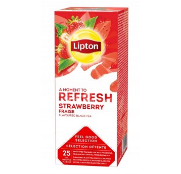 Herbata ekspresowa owocowa LIPTON A MOMENT TO REFRESH Strawberry (truskawka) torebka koperta 25 szt.