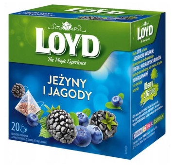 Herbata ekspresowa owocowa LOYD TEA (jagody, jeżyny) torebka piramidka 20 szt.