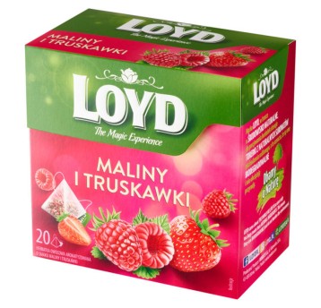 Herbata ekspresowa owocowa LOYD TEA (maliny, truskawki) torebka piramidka 20 szt.