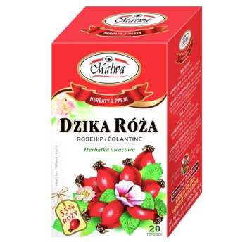 Herbata ekspresowa owocowa MALWA (dzika róża) torebka bez zawieszki 20 szt.