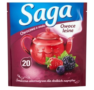 Herbata ekspresowa owocowa SAGA (owoce leśne) torebka bez zawieszki 20 szt.