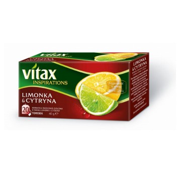 Herbata ekspresowa owocowa VITAX INSPIRACJE Limonka & Cytryna (limonka, cytryna) torebka z zawieszką 20 szt.