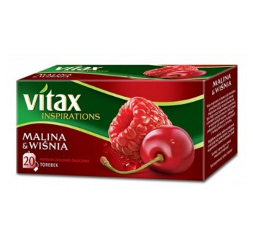 Herbata ekspresowa owocowa VITAX INSPIRACJE Malina & Wiśnia (malina, wiśnia) torebka z zawieszką 20 szt.