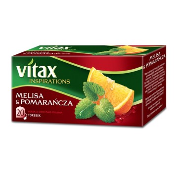 Herbata ekspresowa owocowa VITAX INSPIRACJE Melisa & Pomarańcza (melisa, pomarańcza) torebka z zawieszką 20 szt.