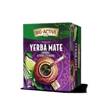 Herbata ekspresowa yerba BIG ACTIVE (limonka, trawa cytrynowa) torebka z zawieszką 20 szt.