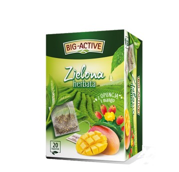 Herbata ekspresowa zielona BIG ACTIVE (opuncja, mango) torebka koperta 20 szt.