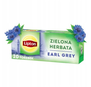 Herbata ekspresowa zielona LIPTON Earl Grey (bergamotka) torebka z zawieszką 20 szt.