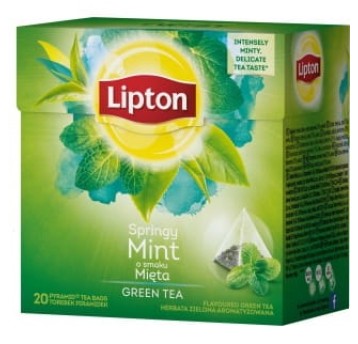 Herbata ekspresowa zielona LIPTON Green Tea Mint (mięta) torebka piramidka 20 szt.
