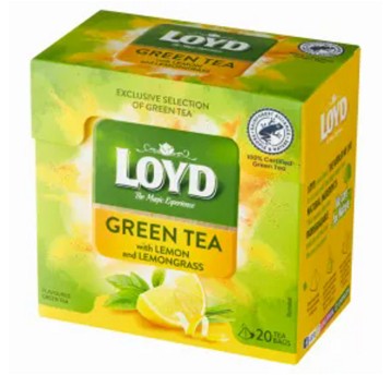 Herbata ekspresowa zielona LOYD TEA (cytryna) torebka z zawieszką 20 szt.