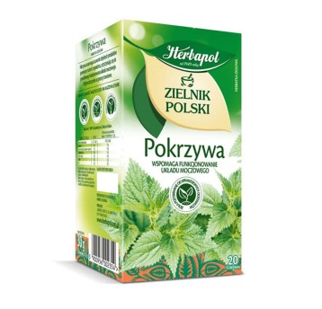 Herbata ekspresowa ziołowa HERBAPOL ZIELNIK POLSKI Pokrzywa (pokrzywa) torebka bez zawieszki 20 szt.