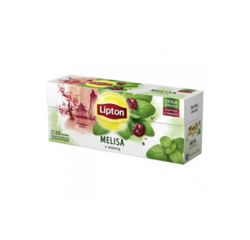 Herbata ekspresowa ziołowa LIPTON ZIOŁA ŚWIATA Melisa z wiśnią (melisa, wiśnia) torebka z zawieszką 20 szt.