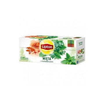 Herbata ekspresowa ziołowa LIPTON ZIOŁA ŚWIATA Mięta z eukaliptusem (mięta, eukaliptus) torebka z zawieszką 20 szt.
