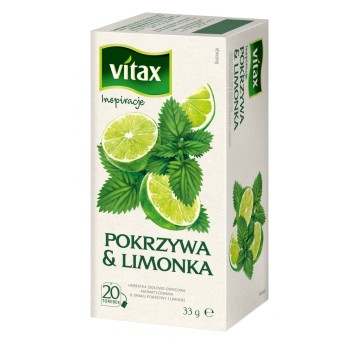 Herbata ekspresowa ziołowo-owocowa VITAX Pokrzywa & Limonka (pokrzywa) torebka z zawieszką 20 szt.