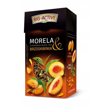 Herbata liściasta czarna BIG ACTIVE (brzoskwinia, morela) sypana 80g 1 opak.
