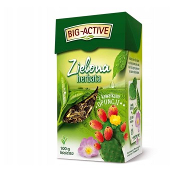 Herbata liściasta zielona BIG ACTIVE (opuncja) sypana 100g 1 opak.