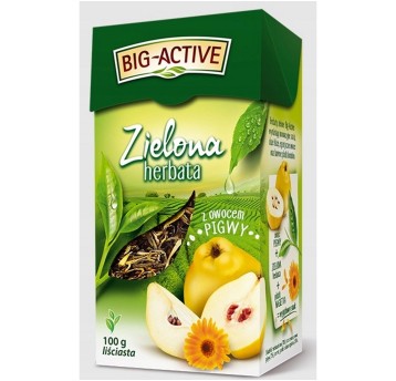 Herbata liściasta zielona BIG ACTIVE (pigwa) sypana 100g 1 opak.