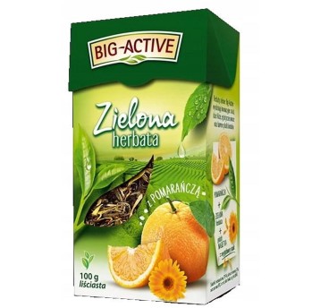 Herbata liściasta zielona BIG ACTIVE (pomarańcza) sypana 100g 1 opak.