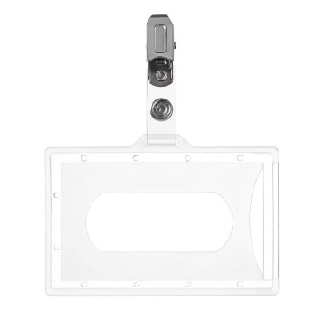 Identyfikator do kart i wizytówek ARGO 56 x 90mm z klipsem CT-210 poziomy kol. przezroczysty [601025]