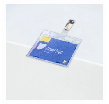 Identyfikator do kart i wizytówek AVERY ZWECKFORM 54 x 85mm z klipsem poziomy kol. przezroczysty [4826]