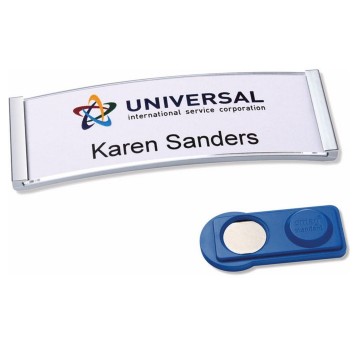 Identyfikator magnetyczny BADGEPOINT Polar 20 Classic 22 x 68mm z magnesem poziomy kol. przezroczysty ze stalową ramką 5 szt. [POL20MA66-5DR]