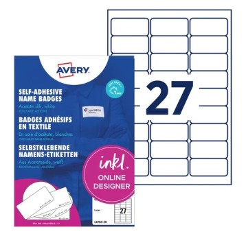 Identyfikatory imienne usuwalne sztuczny jedwab AVERY ZWECKFORM 63,5 x 29,6mm kol. biały 540 szt. [L4784-20]