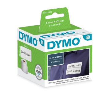 Identyfikatory imienne w rolce trwałe papierowe DYMO 54 x 101mm kol. biały 220 szt. 99014 [S0722430]