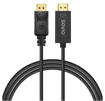 Kabel połączeniowy DisplayPort(M) / HDMI 1,5m SAVIO kol. czarny [CL-56]